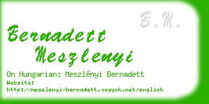 bernadett meszlenyi business card